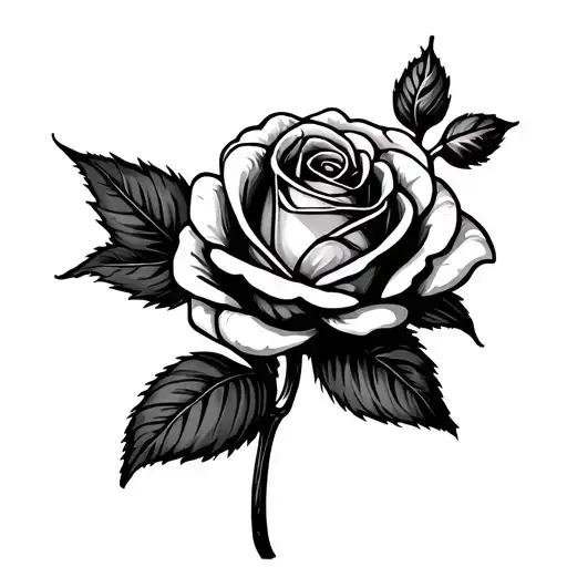 Flower With Writing Stem Rose