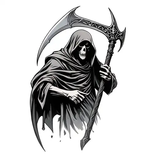 Reaper Holding A Scythe Forearm
