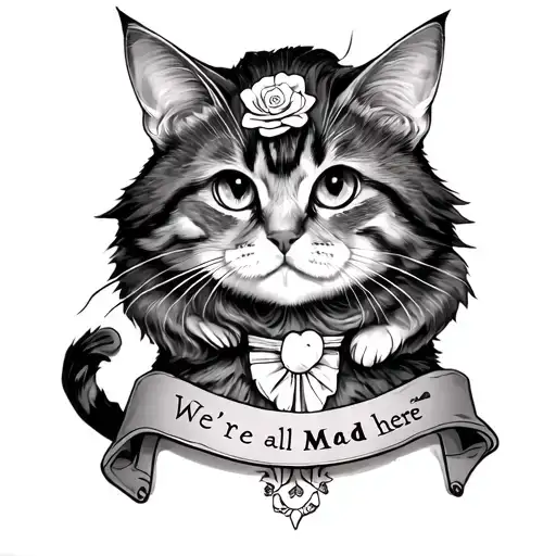 Alice In The Wonderland Cat We're All Mad Here