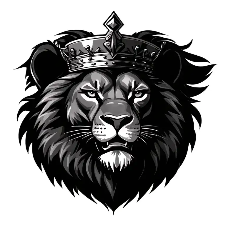 Lions Head With Tilted Crown Looking