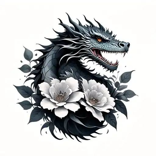 Dragon And Flowers