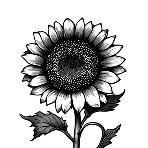 Sunflower With Script Stem