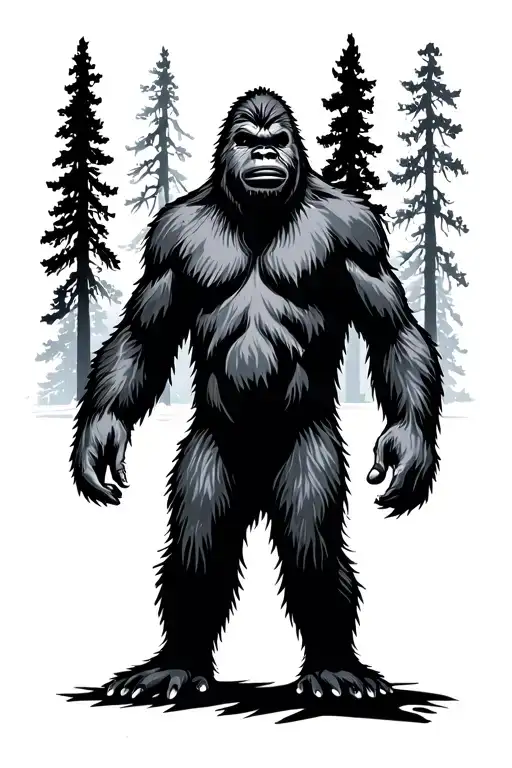 Bigfoot Minimalist Silhouette