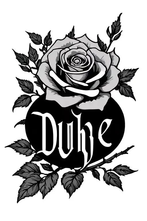 The Word Duhe With Roses Half Sleeve