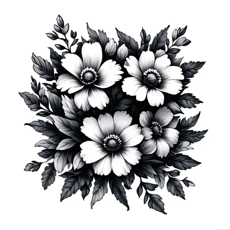 Micro Flowers In Line