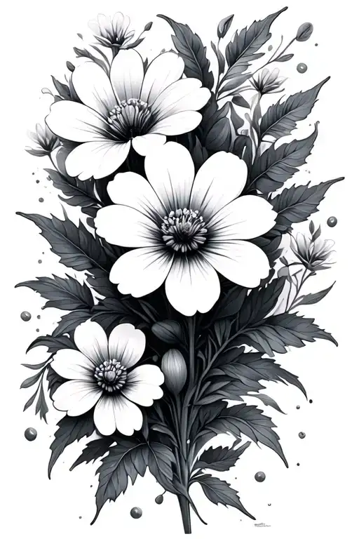 Micro Flowers In Line