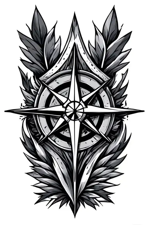 Geometric Arrow Compass Design