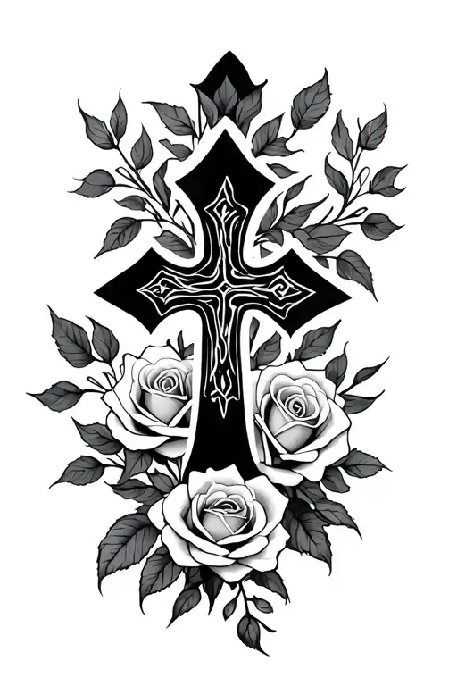 Cross And Roses