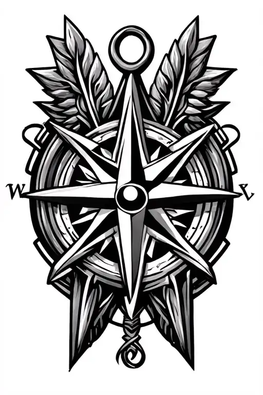 Geometric Arrow Anchor Celtic Knot Compass Design