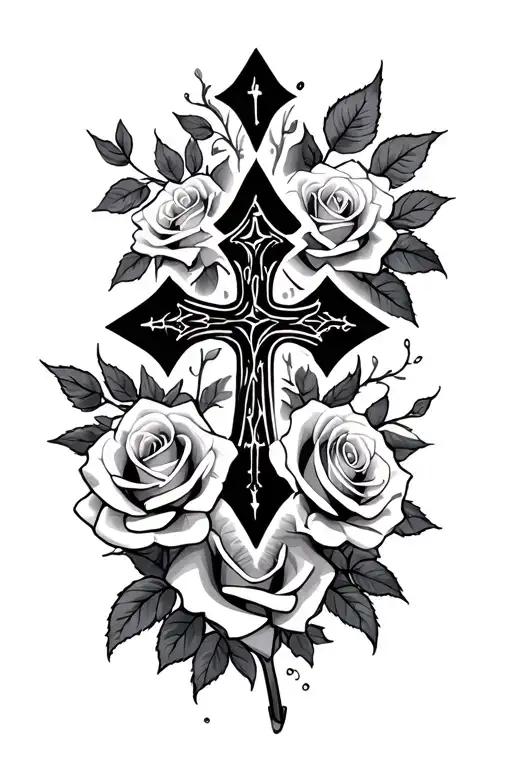 Cross And Roses