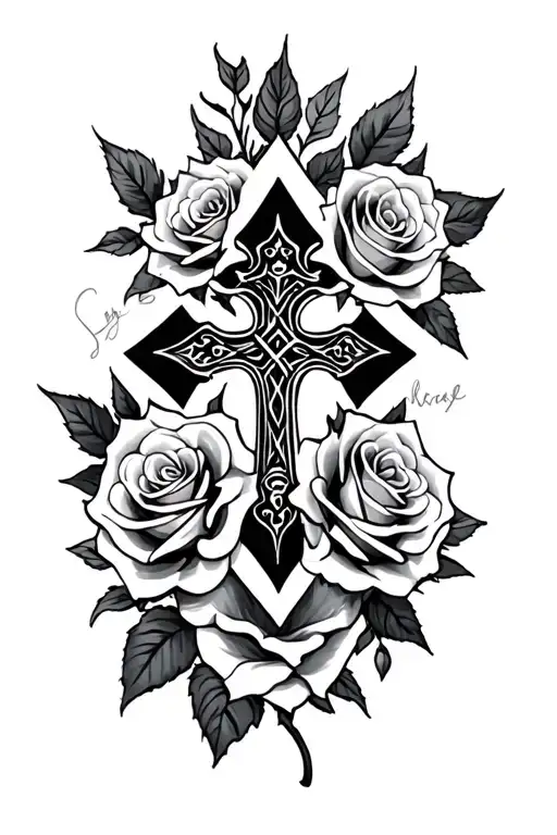 Cross And Roses