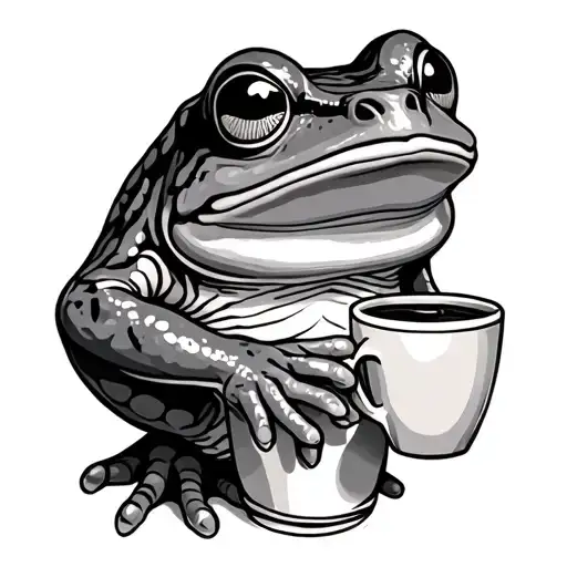 Frog Holding A Mug Of Coffee