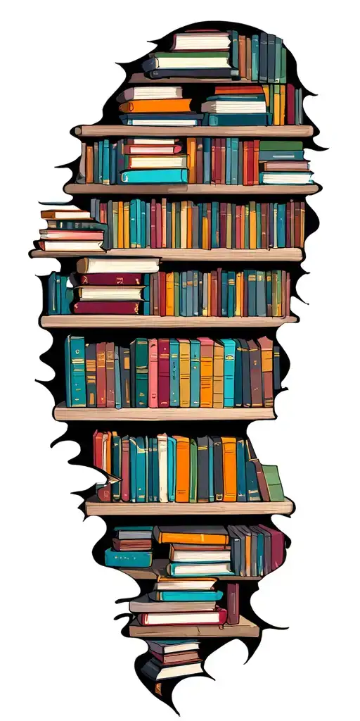 Bookshelves Filled With Colorful Books