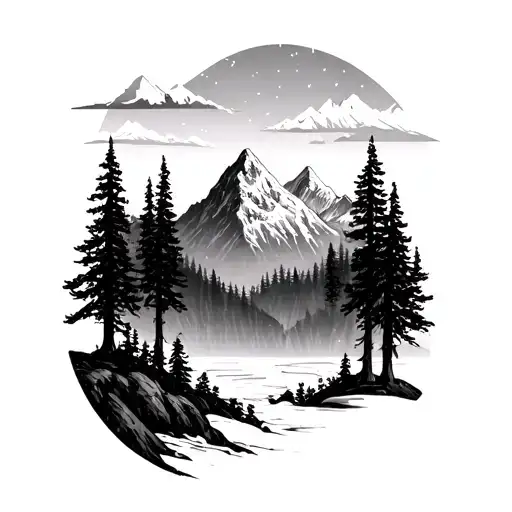 Forest And Mountains