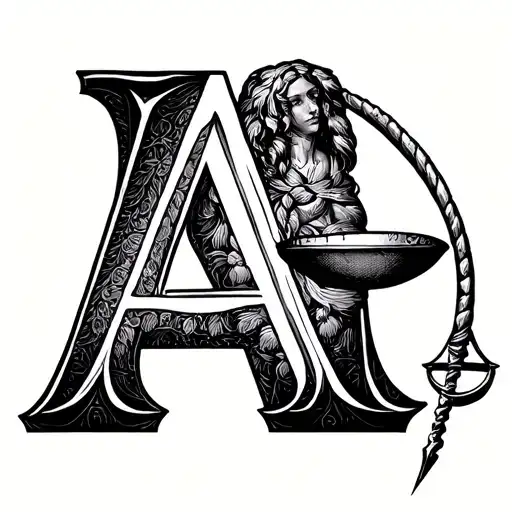 Libra Zodiac Sign Alphabet A