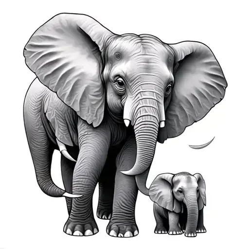 Elephant And Babies