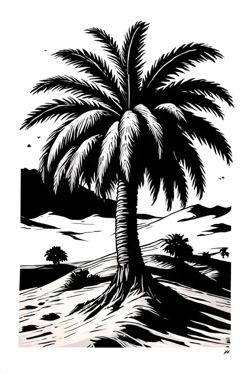 Palm Tree And Desert