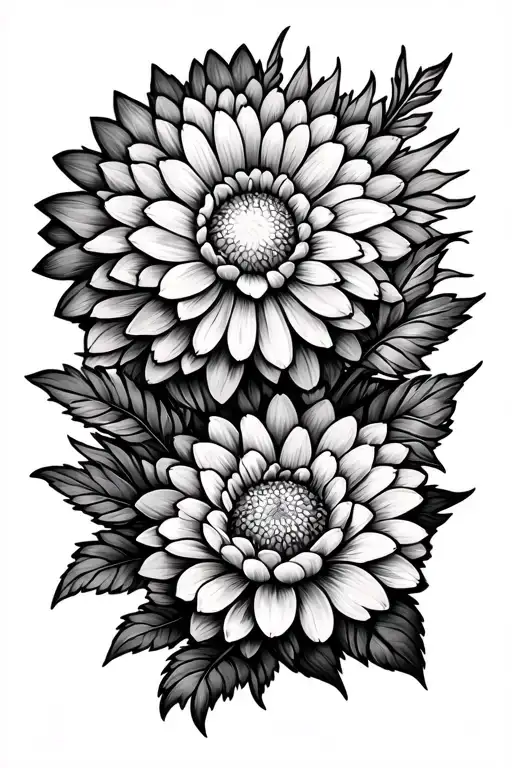 Chrysanthemum Flowers With The Sun