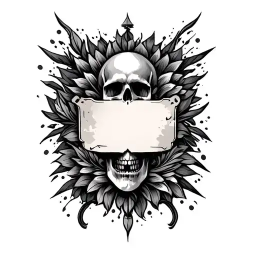 Chest Tattoo With Blank Space Surrounded