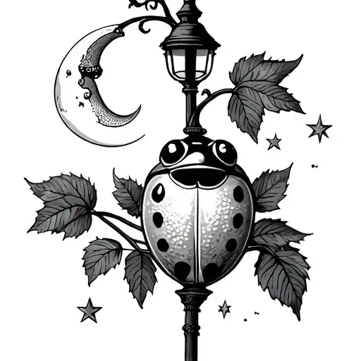 Snake Grapes Ladybird Lamp Post Stars Moon Toad