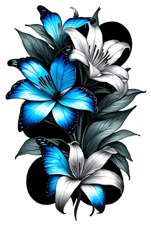 Lillies Blue Butterfly