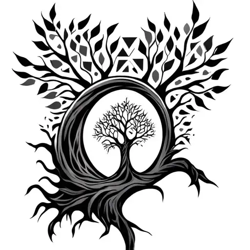 Tree Of Life Woth Triangles And Tribals