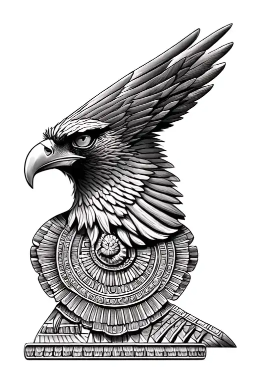 Ra Egypcian Hawk Head God Of Sun Realistic