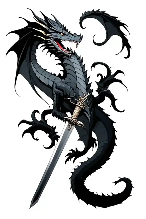 Dragon With Sword