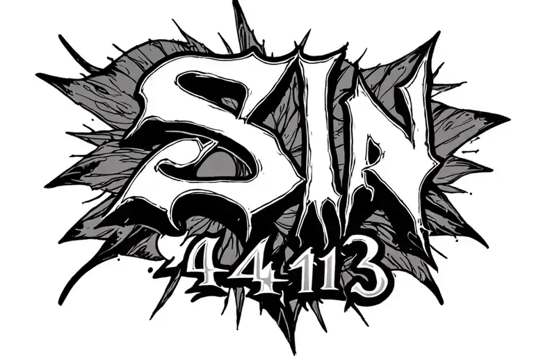 Word Tattoo Of Sin 4413