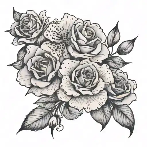 A Poetic Line Of Text Intertwined With Cherry Blossoms And Roses