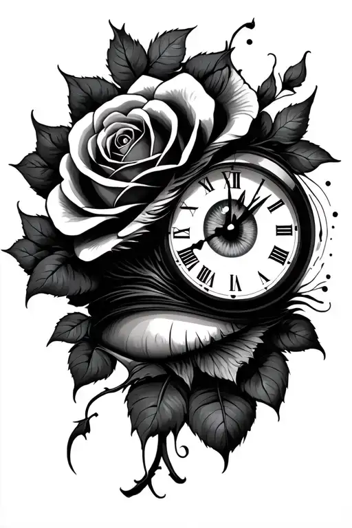 Clock Eye With Rose