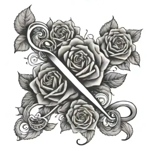 Infinity Sign And Roses In Line