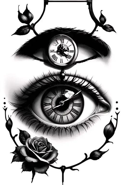 Eye Clock With Rose