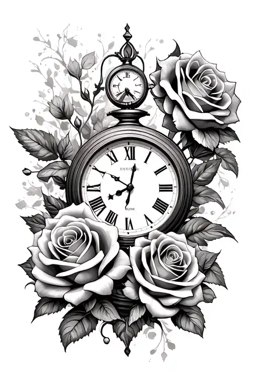 Roses And A Clock Masculine