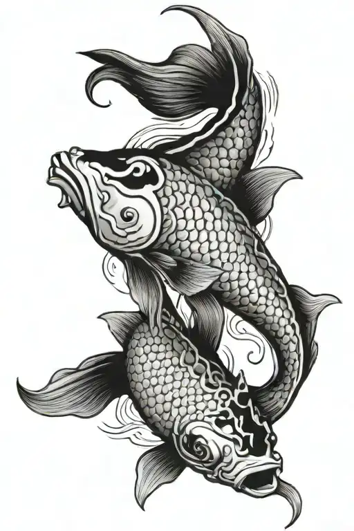 Koi Fish In A River