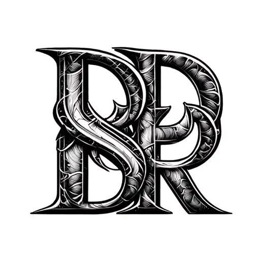 The Letters D S And R Woven In To Eachother Black Modern