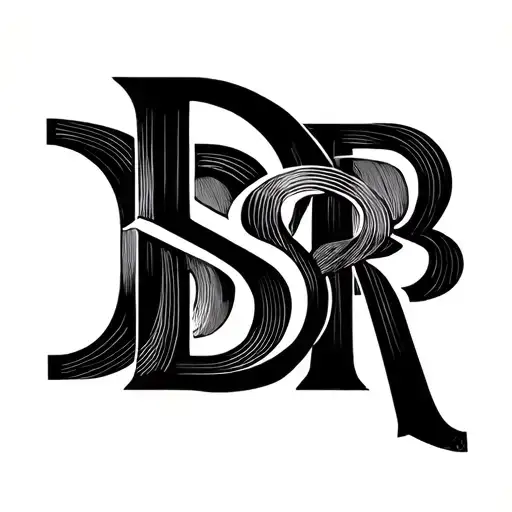 The Letters D S And R Woven In To Eachother Black Modern Simpel Lines