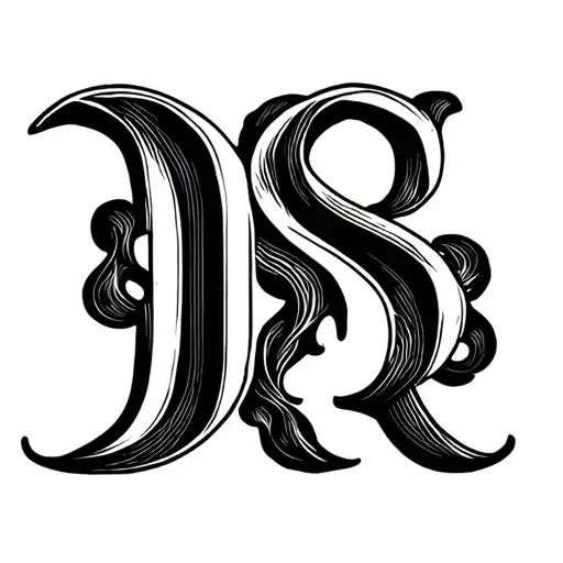 The Letters D S And R Woven In To Eachother Black Modern Arial Black