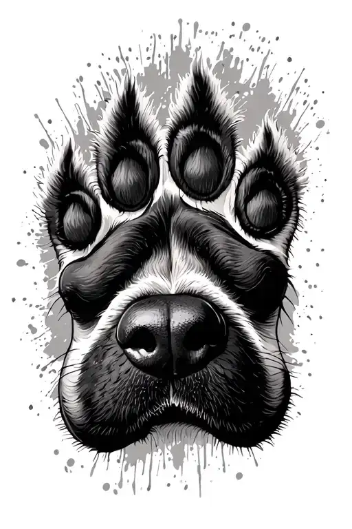 Dog Paw And Nose Print
