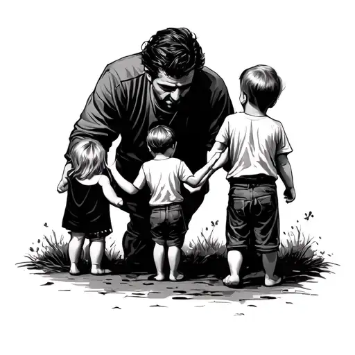 Father Separated From His 3 Kids Hand Reaching