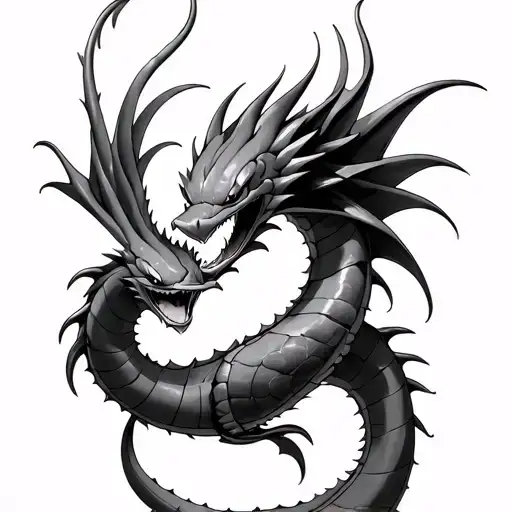 Two Gyarados Pokemon Spiraling Each Other