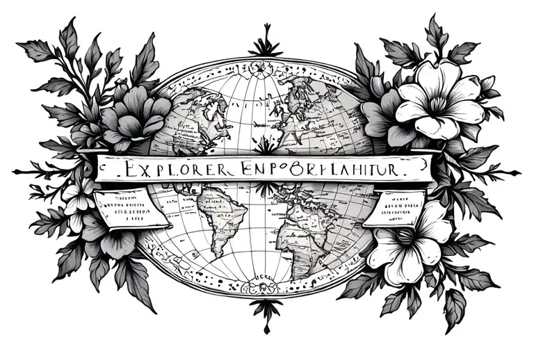 Floral Vines With Old Explorer Maps