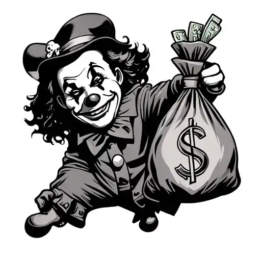 Cholo Clown Holding Money Bag