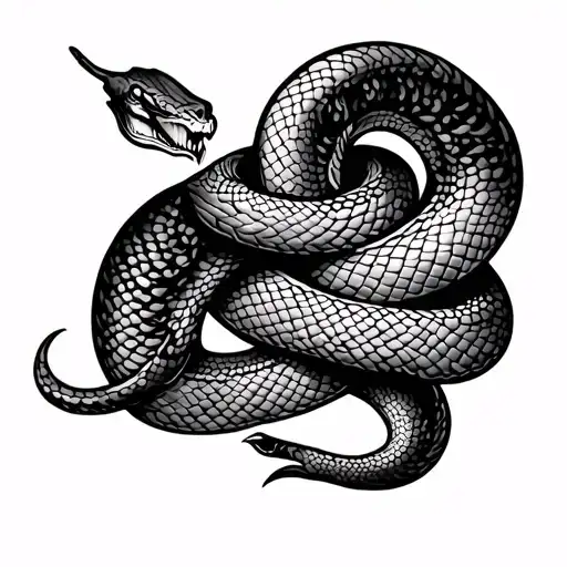 Column And Snake Wrapped