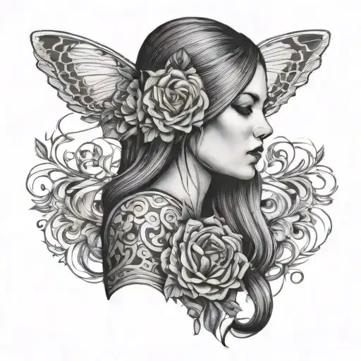 A Woman Wearing A Black Dress