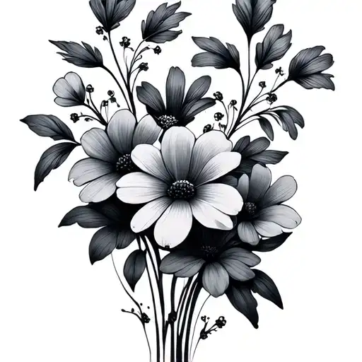 Line Of Small Flowers