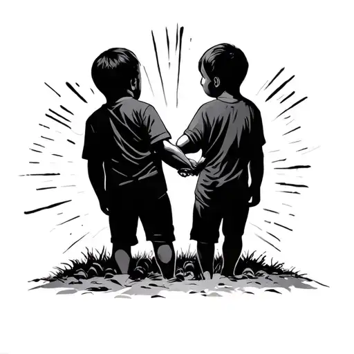 Dad And 2 Sons Holding Hands Praying