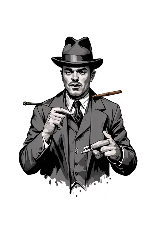 Gangsters Talking With Cigars