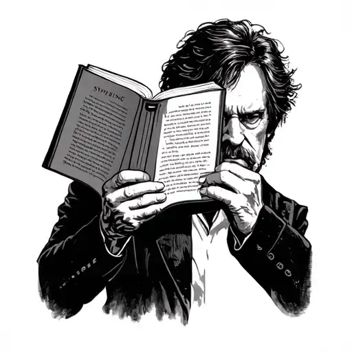 Stephen King Holding A Book