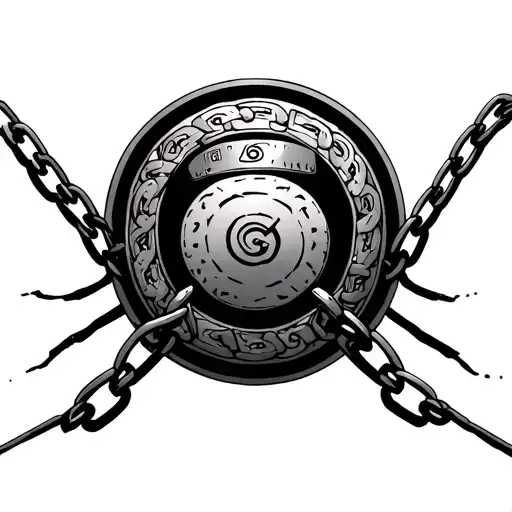 Naruto Stomach Seal With Kushinas Chains Extending Out On To Sides Of Stomach